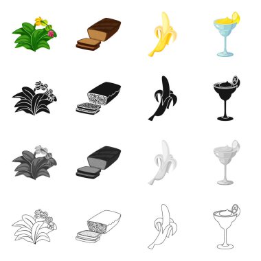 Doğal ve vejetaryen sembolü yalıtılmış nesne. Doğal ve yeme hisse senedi vektör çizim topluluğu.