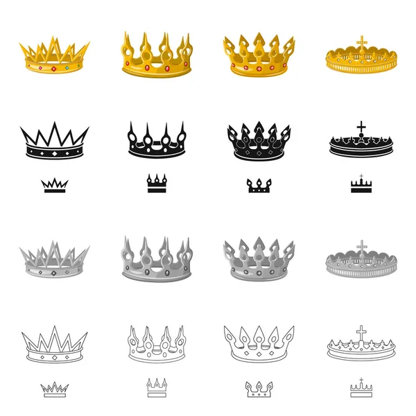 Design vetorial do logotipo medieval e da nobreza. Coleção de medieval e monarquia símbolo de estoque para web . — Vetor de Stock