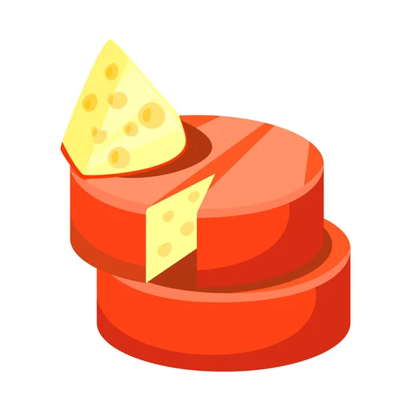 Μεμονωμένο αντικείμενο με το τυρί και το σύμβολο του τσένταρ. Σύνολο συμβόλου τυριού και παρμεζάνα για το Web. — Διανυσματικό Αρχείο