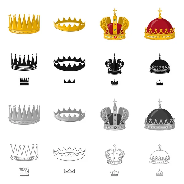 Ilustração vetorial do signo medieval e da nobreza. Conjunto de ícone vetorial medieval e monárquico para estoque . — Vetor de Stock