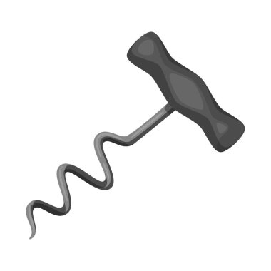 Vektör Illustration tirbuşon ve şarap sembolü. Stok için korkvida ve şişe vektör simgesi koleksiyonu.