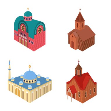 Mimari ve bina işareti izole nesne. Web için Mimarlık ve din adamları stok sembolü koleksiyonu.