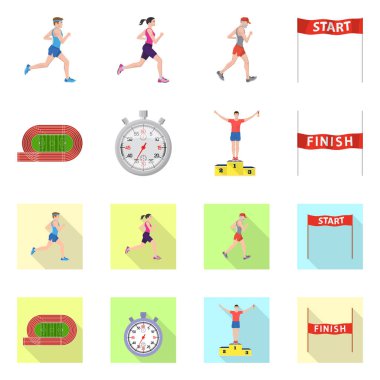 Spor ve kazanan simge vektör tasarımı. Hisse senedi için spor ve fitness vektör simge kümesi.