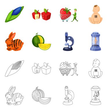 Test ve sentetik simge vektör tasarımı. Hisse senedi için test ve laboratuvar vektör simge kümesi.