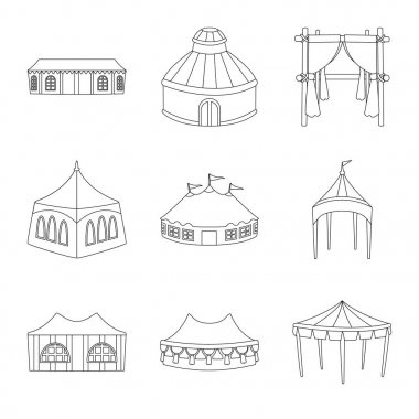 Çatı ve katlama simgesinin izole nesne. Stok için çatı ve mimari vektör simgesi seti.