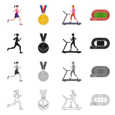 Spor ve kazanan işareti yalıtılmış nesne. Spor ve fitness hisse senedi simgesi web için kümesi.