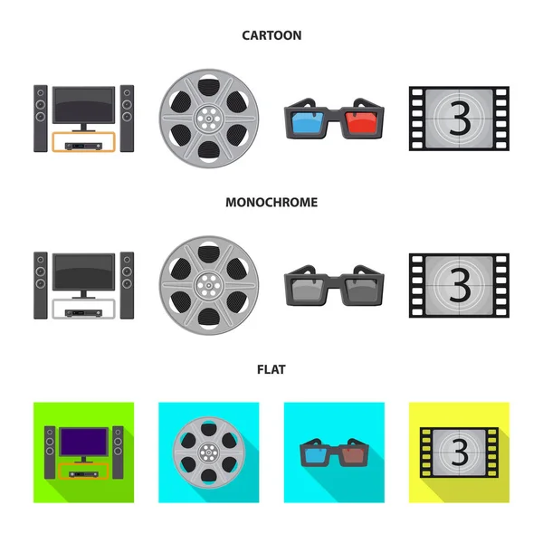 Ilustração vetorial do logotipo da televisão e das filmagens. Coleção de televisão e visualização vetor ícone para estoque . —  Vetores de Stock