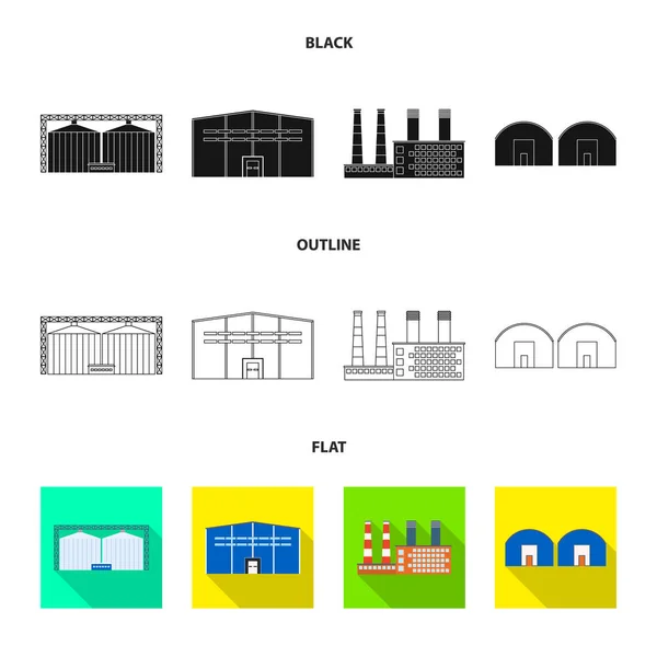 Oggetto isolato di produzione e logo della struttura. Raccolta di illustrazione vettoriale della produzione e dello stock tecnologico . — Vettoriale Stock