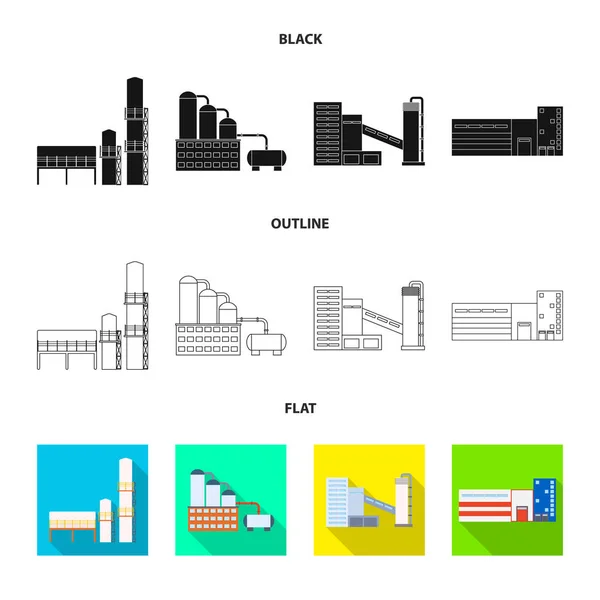 Icono de objeto aislado de producción y estructura. Conjunto de producción y tecnología icono vectorial para stock . — Vector de stock