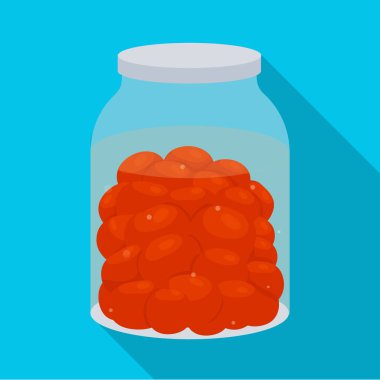 Kavanoz ve domates simgesiizole nesne. Stok için kavanoz ve kapak vektör simgesinin toplanması.