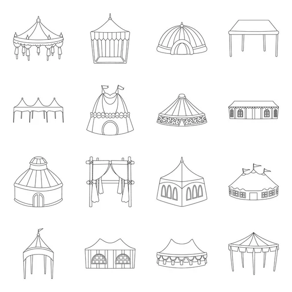 Objet isolé de toit et icône pliante. Collection de toiture et d'architecture symbole stock pour le web. — Image vectorielle