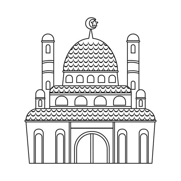 Diseño vectorial de mezquita e icono de la iglesia. Colección de mezquita y el icono del vector musulmán para la acción . — Archivo Imágenes Vectoriales