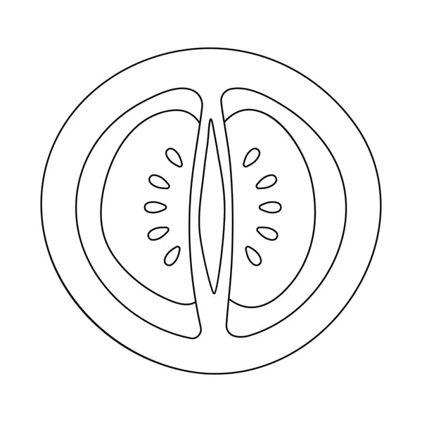 ハーフとトマトのロゴのベクトルデザイン。在庫のための半分とビタミンベクターアイコンのセット. — ストックベクタ