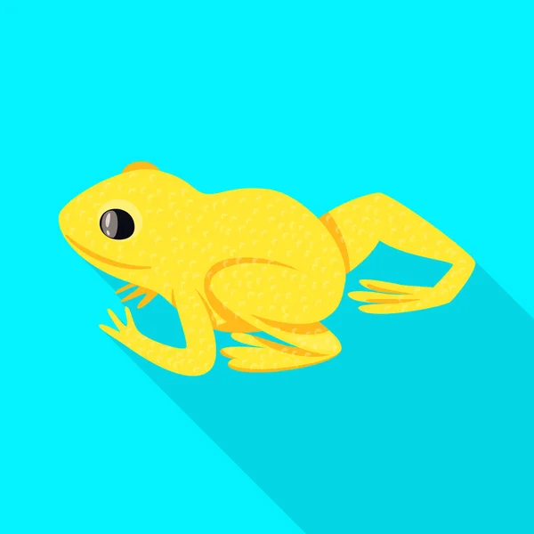 Diseño vectorial de sapo y signo amarillo. Conjunto de sapo y selva tropical stock vector ilustración . — Vector de stock