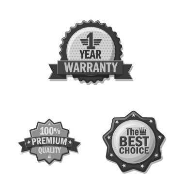 Bir amblem ve rozet işaret tasarım vektör. Hisse senedi için amblem ve etiket vektör simge kümesi.