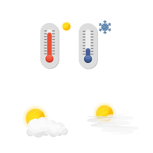 Isolado objeto de clima e clima ícone. Conjunto de símbolo de estoque de tempo e nuvem para web . —  Vetores de Stock