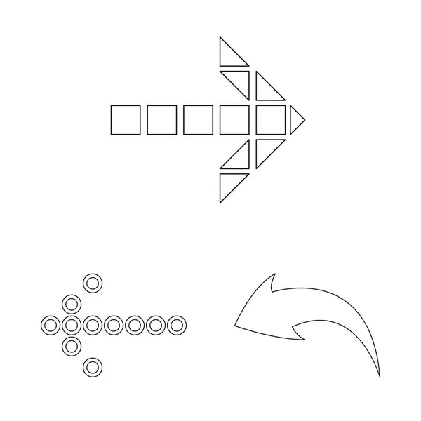 Objet isolé de l'élément et le symbole de flèche. Collecte d'éléments et icône vectorielle de direction pour le stock . — Image vectorielle