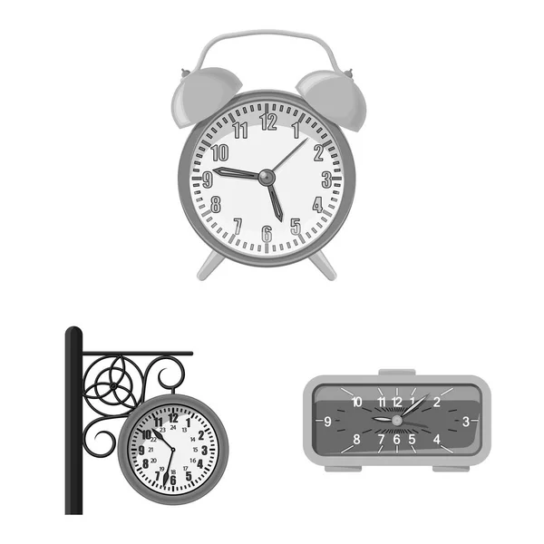 Illustration vectorielle de l'horloge et du signe horaire. Ensemble d'horloge et cercle stock symbole pour le web . — Image vectorielle