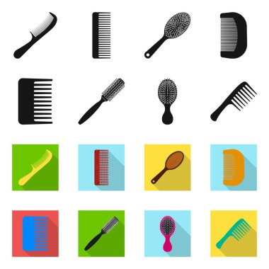 Fırça ve saç simge vektör Illustration. Web için fırça ve saç fırçası hisse senedi simgesi kümesi.
