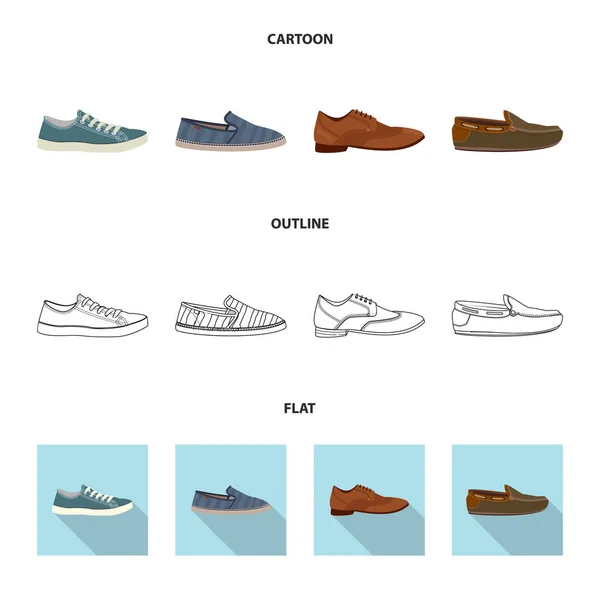 Векторная иллюстрация логотипа обуви и обуви. Коллекция векторных значков обуви и ног для склада . — стоковый вектор