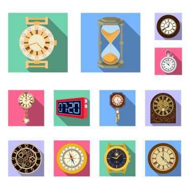 Saat ve saat simgesi yalıtılmış nesne. Saat ve daire hisse senedi simgesi için web topluluğu.