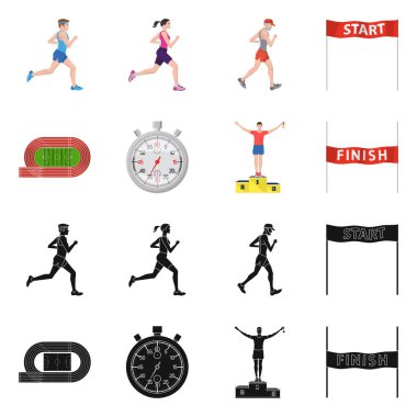 Spor ve kazanan simge vektör Illustration. Spor ve fitness hisse senedi simgesi web için kümesi.