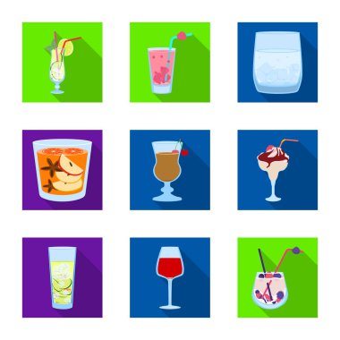 Likör ve restoran sembolüizole nesne. Web için likör ve malzeme stok sembolü seti.