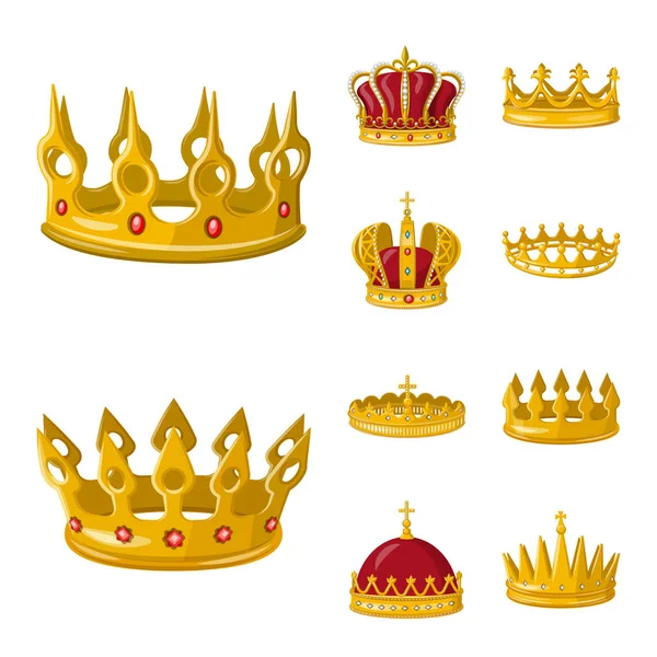 Векторная иллюстрация монархии и золотого символа. Собрание монархии и геральдических векторных иллюстраций . — стоковый вектор