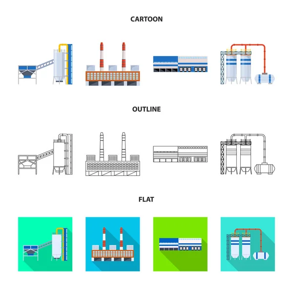 Illustration vectorielle du logo de production et de structure. Collection de symboles de stock de production et de technologie pour le web . — Image vectorielle