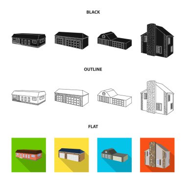 Cephe ve konut logo vektör tasarımı. Cephe ve altyapı hisse senedi vektör çizim topluluğu.