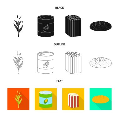 Mısır tarlası ve sebze logo vektör Illustration. Mısır tarlası ve vejetaryen hisse senedi vektör çizim koleksiyonu.