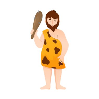 Neandertal ve insan sembolüvektör illüstrasyon. Stok için neandertal ve tarih öncesi vektör simgesi koleksiyonu.