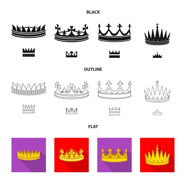 Isolated object of medieval and nobility sign. Collection of medieval and monarchy stock vector illustration. — Stock Vector