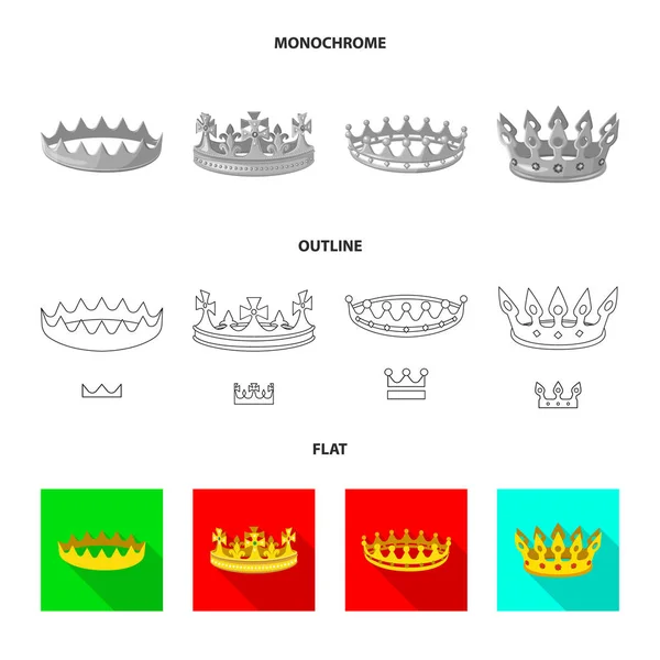 중세의 벡터 디자인 및 귀족 기호입니다. 중세의 세트와 웹에 대 한 군주 국 주식 기호. — 스톡 벡터