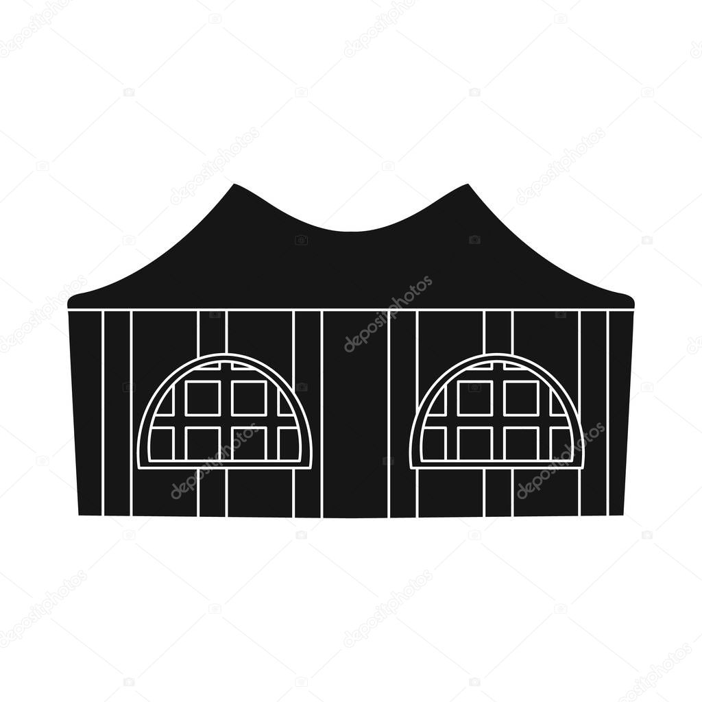 Vector illustration of canopy and tent icon. Set of canopy and cover vector icon for stock.