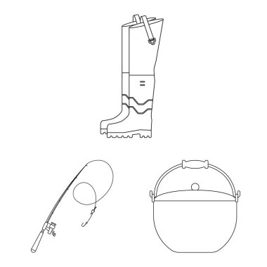 Balık ve balık tutma simge vektör tasarımı. Balık ve ekipman hisse senedi simgesi için web topluluğu.