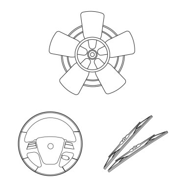 Otomatik ve bölümü simge vektör Illustration. Hisse senedi için oto, araba vektör simge topluluğu.