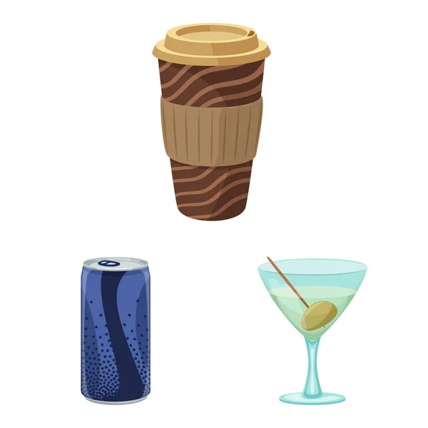 Oggetto isolato di bevanda e bar simbolo. Raccolta di illustrazione vettoriale di bevande e scorte di partito . — Vettoriale Stock