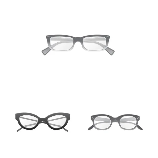 Conception vectorielle de lunettes et symbole de monture. Jeu de lunettes et accessoire illustration vectorielle de stock . — Image vectorielle