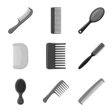 Fırça ve saç logo vektör Illustration. Fırça ve saç fırçası hisse senedi vektör çizim topluluğu.