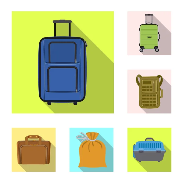 Vektorillustration von Koffer und Gepäckzeichen. Sammlung von Koffer und Reise-Vektor-Symbol für Aktien. — Stockvektor