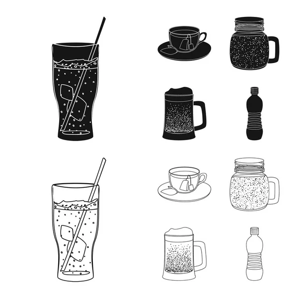 Vector ontwerp van drank en bar pictogram. Set van drank en partij aandelensymbool voor web. — Stockvector