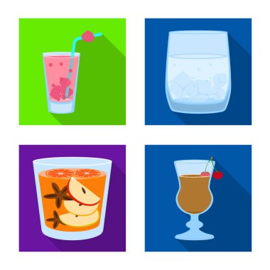 İçki ve restoran tabelası izole nesne. İçki ve madde stok vektör çizim koleksiyonu.