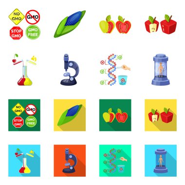 Test ve sentetik işareti vektör Illustration. Sınama ve laboratuvar hisse senedi vektör çizim topluluğu.