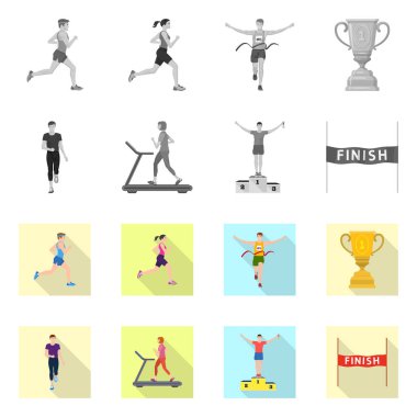 Spor ve kazanan logo yalıtılmış nesne. Spor ve fitness hisse senedi vektör çizim seti.