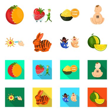 Test ve sentetik logo vektör Illustration. Web test ve laboratuvar hisse senedi simgesi kümesi.