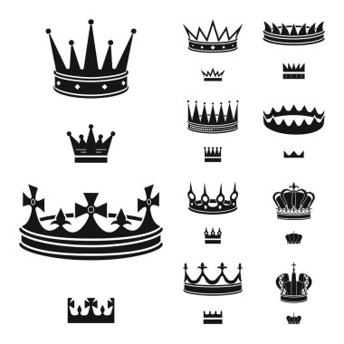 Kral ve görkemli simge vektör illüstrasyon. Web için kral ve altın stok sembolü koleksiyonu.