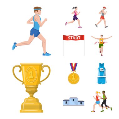 Adım ve sprint sembolüvektör tasarımı. Adım ve sprinter stok vektör illüstrasyon seti.