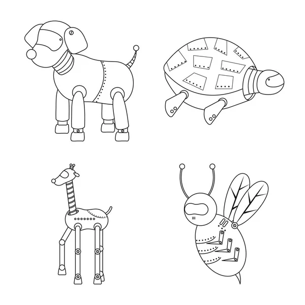 Ilustración vectorial de juguete e icono de automatización. Conjunto de juguete y ciencia símbolo de stock para la web . — Vector de stock