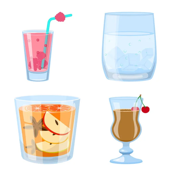 Design vettoriale di cocktail e drink symbol. Set di illustrazione vettoriale cocktail e ghiaccio . — Vettoriale Stock
